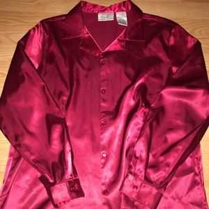 Red Button Down Blouse